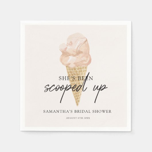 Opgetrokken Waterverf Ice Cream-Vrijgezellenfeest Servet (Voorkant)