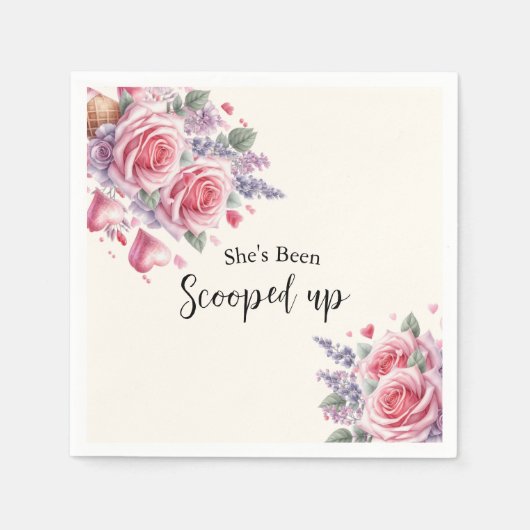 Opgetrokken Waterverf Ice Cream-Vrijgezellenfeest Servet (Voorkant)