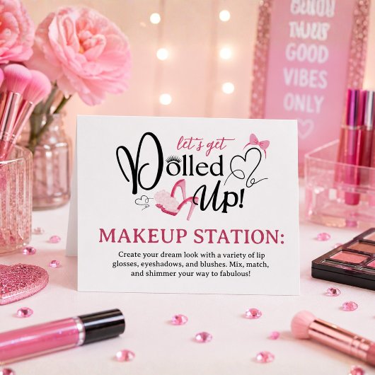 Opgetutte Spa-feest Make-up Station Vouwkaart