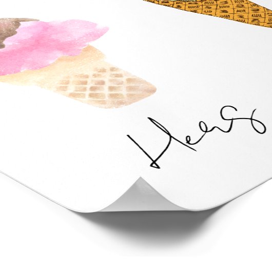 Opgevijld Ice Cream Smaken Vrijgezellenfeest Bar Poster (Hoek)