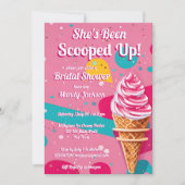 Opgevijld retro ijsroze vrijgezellenfeest kaart (Voorkant)