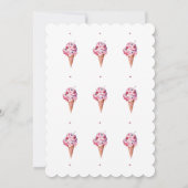 Opgevijld, roze glitter ijsje Vrijgezellenfeest Kaart (Achterkant)