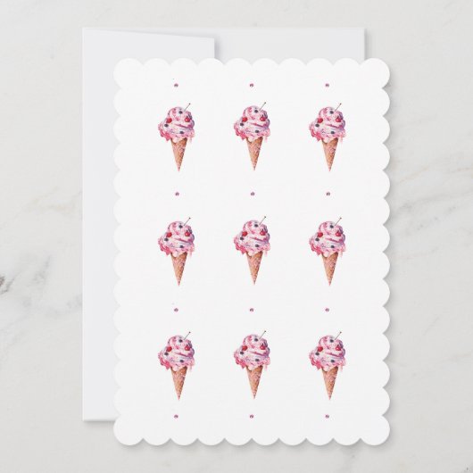 Opgevijld, roze glitter ijsje Vrijgezellenfeest Kaart (Achterkant)