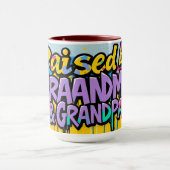 Opgevoed door legendarische oma en opa  mok (Midden)