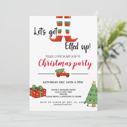 Opgevoede lelijke jumper kerstfeest kaart (Staand voorkant)