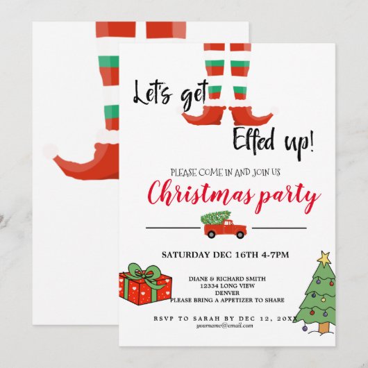 Opgevoede lelijke jumper kerstfeest kaart (Voorkant / Achterkant)