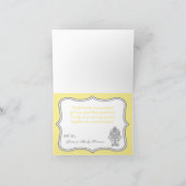 Opgevouwen bedankkaart Grijs Geel Damasker Kant (Binnen)