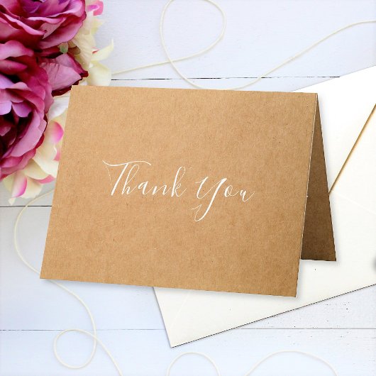 Opgevouwen bedankkaart met eigen tekst