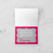 Opgevouwen bedankkaart Moderne Grijze Damast Kant  (Binnen)