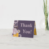 Opgevouwen bedankkaart  pruimenmosterd Roos (Voorkant)