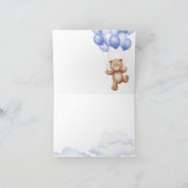 Opgevouwen bedankkaart voor een Baby shower. (Binnen)