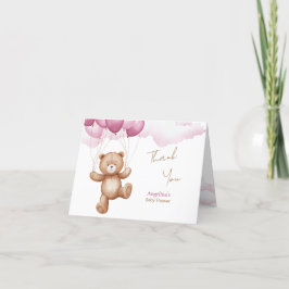 Opgevouwen bedankkaart voor een Baby shower.