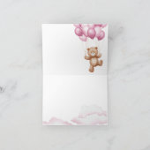 Opgevouwen bedankkaart voor een Baby shower. (Binnen)