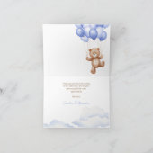 Opgevouwen bedankkaart voor een Baby shower. (Binnen)