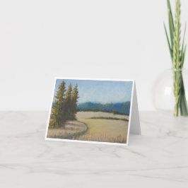 Opgevouwen Blanco Note Kaart Summer Fields en Fir