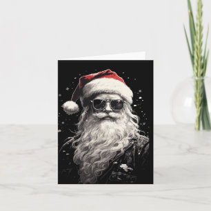 Opgevouwen Cool Santa Kerstkaart
