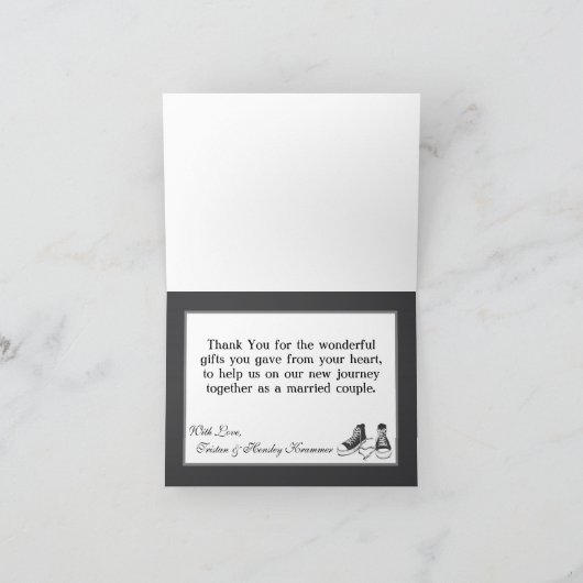 Opgevouwen Dankkaart Teensneakers Chevron Streep Bedankkaart (Binnen)