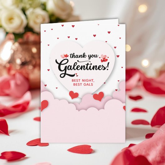 Opgevouwen Galentine's Bedankkaart