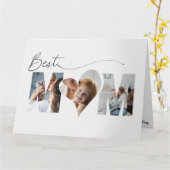 Opgevouwen Hart Moeder Moederdag Kaart (Gele Bloem)