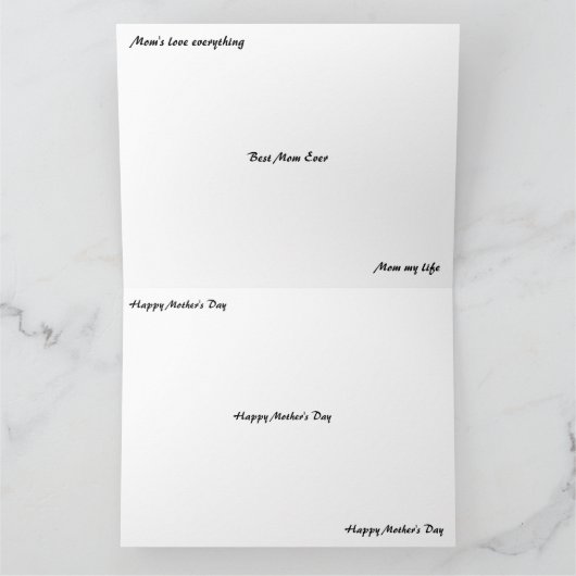 Opgevouwen Hart Moeder Moederdag Kaart (Binnen)