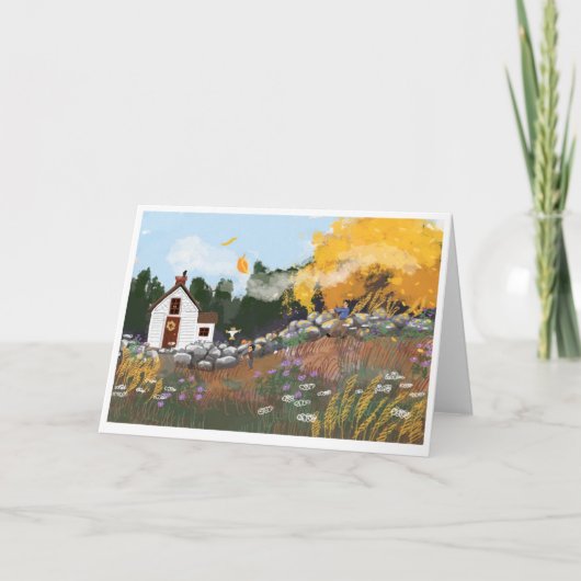 Opgevouwen herfst notecard bedankkaart (Voorkant)