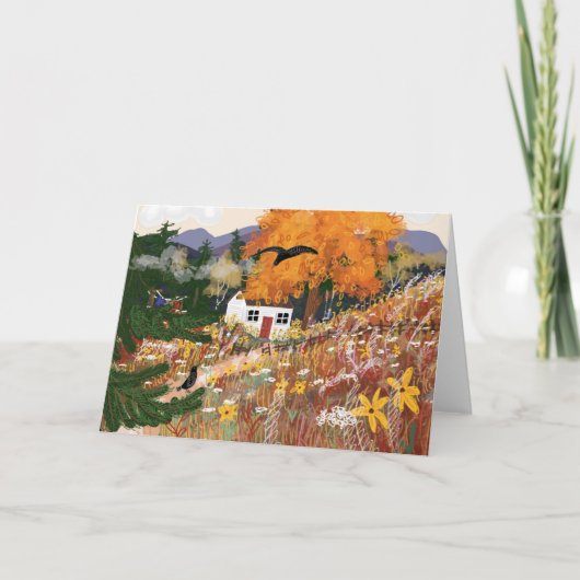 Opgevouwen herfst van de briefkaart (Voorkant)