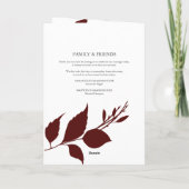 Opgevouwen herfstbruiloftsprogramma Sjablonen (Achterkant)