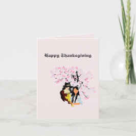 Opgevouwen kerstkaart: eerste thanksgiving feestdagen kaart