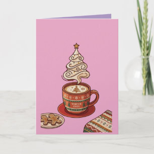 Opgevouwen Kerstkaart Feestdagen Kaart
