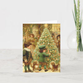 Opgevouwen kerstkaart feestdagen kaart