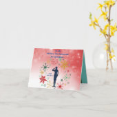 Opgevouwen kerstkaart kaart (Gele Bloem)