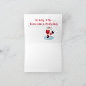 Opgevouwen Kerstkaart: Kerstman is Onderweg Feestdagen Kaart (Binnen)