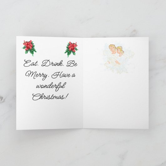 Opgevouwen kerstkaart  : vreugde voor de wereld . feestdagen kaart (Binnen)