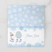 Opgevouwen naam Kaarten Baby shower Koud Winter Bl Plaatskaartje (Buitenkant ongevouwen)