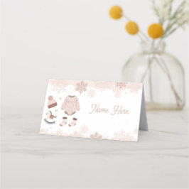 Opgevouwen naam Kaarten Baby shower koude winterne Plaatskaartje