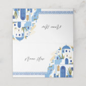 Opgevouwen naam Kaarten bruiloft bruids Santorini  Plaatskaartje (Buitenkant ongevouwen)