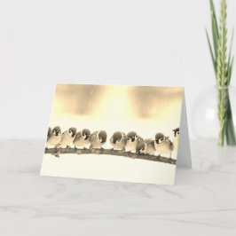 Opgevouwen notitie Kaart KLEINE VOGELS OP EEN TAK