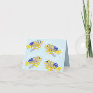 Opgevouwen notitie Kaart: School van Angel Fish Notitiekaartje