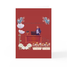 Opgevouwen wenskaart diep rood