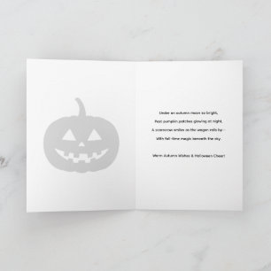 Opgevouwen wenskaart herfst Halloween vogelverschr Kaart