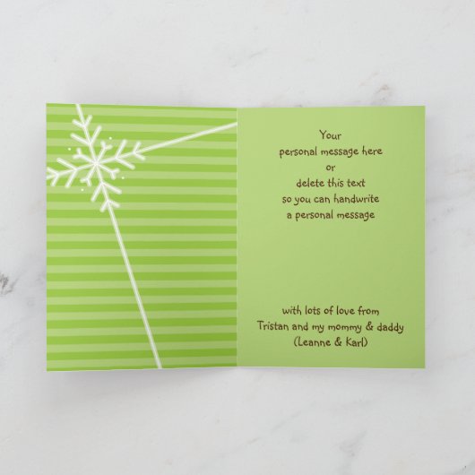 OPGEVouwen WENSKAART :: sneeuwvlok dissectie 3 Feestdagen Kaart (Binnen)