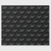 opgewekt | Elegant Script Black Christmas Cadeaupapier (Vlak)