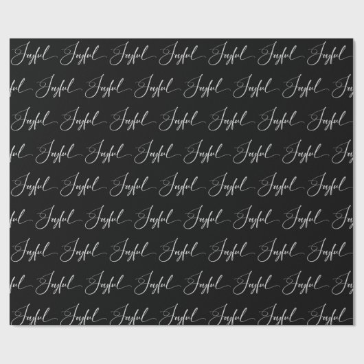 opgewekt | Elegant Script Black Christmas Cadeaupapier (Vlak)