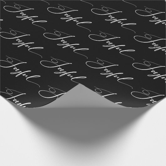 opgewekt | Elegant Script Black Christmas Cadeaupapier (Hoek)
