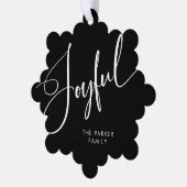 opgewekt | Elegant Script Black Christmas Ornament Kaart (Links)