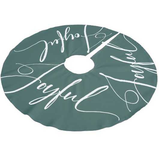 opgewekt | Elegant Script Christmas Green Kerstboom Rok (Gekanteld)