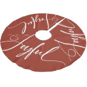 opgewekt | Elegant Script Christmas Red Kerstboom Rok (Gekanteld)