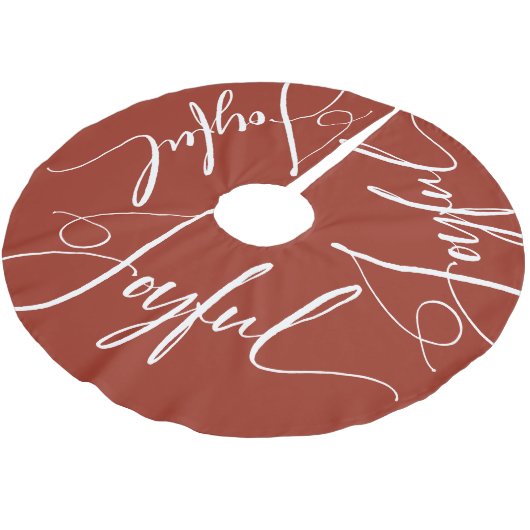 opgewekt | Elegant Script Christmas Red Kerstboom Rok (Gekanteld)