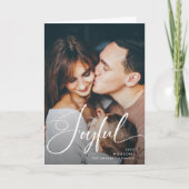 opgewekt | Elegant script en foto kerst Feestdagen Kaart (Voorkant)