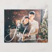 opgewekt | Elegant script en foto kerst Feestdagenkaart (Voorkant)
